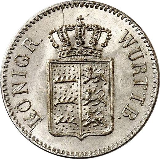 Anverso 3 kreuzers 1854 - valor de la moneda de plata - Wurtemberg, Guillermo I