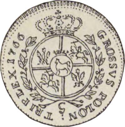 Реверс монеты - Пробный Трояк (3 гроша) 1766 года g - цена  монеты - Польша, Станислав II Август