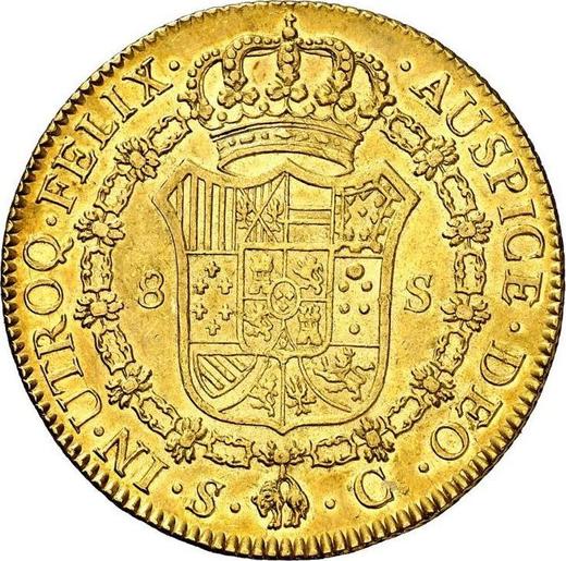 Reverse 8 Escudos 1788 S C - Spain, Charles III