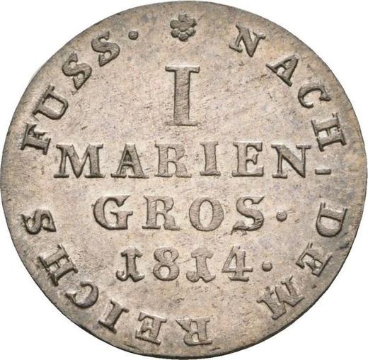 Реверс монеты - Мариенгрош 1814 года C - цена серебряной монеты - Ганновер, Георг III