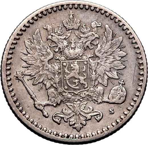 Awers monety - 50 penni 1869 S - cena srebrnej monety - Finlandia, Wielkie Księstwo