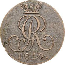 Anverso 1 Pfennig 1819 C - valor de la moneda  - Hannover, Jorge III