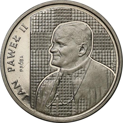 Reverso Pruebas 2000 eslotis 1989 MW ET "JuanPablo II" Níquel - valor de la moneda  - Polonia, República Popular