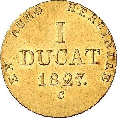 Реверс монеты - Дукат 1827 года C - цена золотой монеты - Ганновер, Георг IV