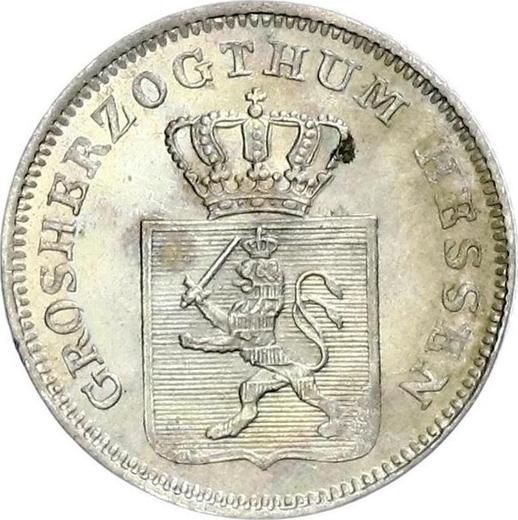 Awers monety - 3 krajcary 1843 - cena srebrnej monety - Hesja-Darmstadt, Ludwik II