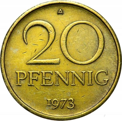 Anverso 20 Pfennige 1973 A - valor de la moneda  - Alemania, República Democrática Alemana (RDA)