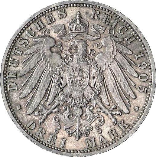 Reverso 3 marcos 1905 A "Prusia" Prueba - valor de la moneda de plata - Alemania, Imperio alemán