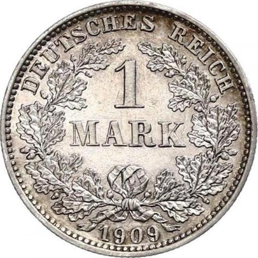 Awers monety - 1 marka 1909 E "Typ 1891-1916" - cena srebrnej monety - Niemcy, Cesarstwo Niemieckie