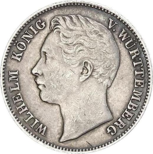 Аверс монеты - 1/2 гульдена 1863 года - цена серебряной монеты - Вюртемберг, Вильгельм I