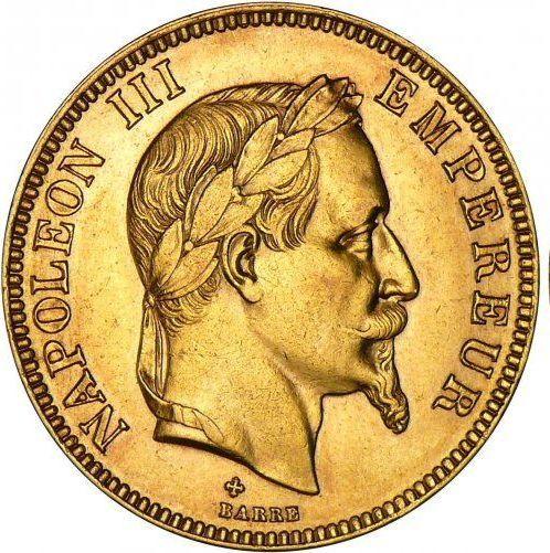 Obverse 100 Francs 1868 BB "Type 1862-1870" Strasbourg - France, Napoleon III