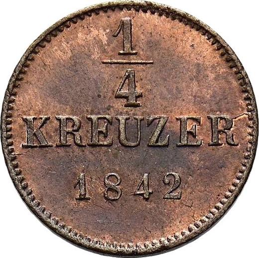 Reverso 1/4 Kreuzer 1842 - valor de la moneda  - Wurtemberg, Guillermo I