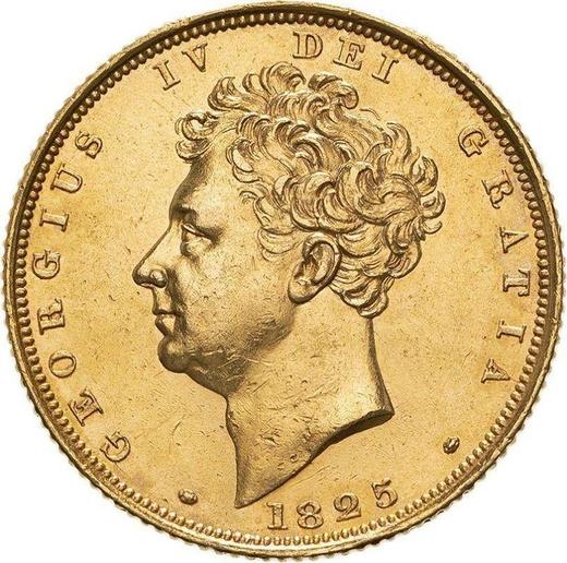 Аверс монеты - Соверен 1825 года "Тип 1825-1830" - цена золотой монеты - Великобритания, Георг IV