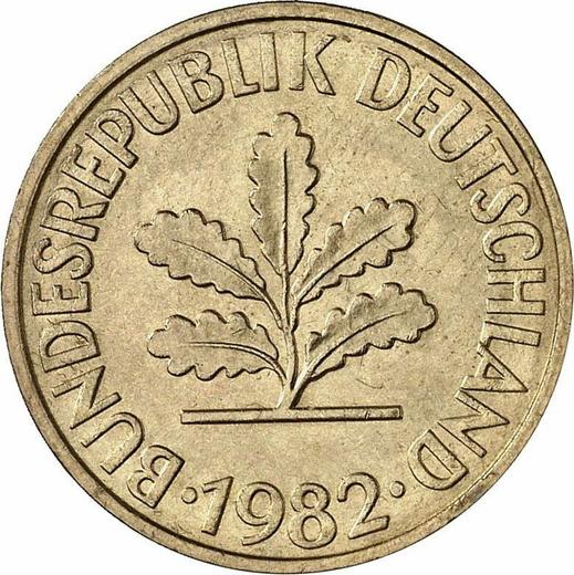 Реверс монеты - 10 пфеннигов 1982 года D - цена  монеты - Германия, ФРГ