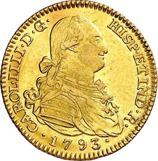 Аверс монеты - 2 эскудо 1793 года M MF - цена золотой монеты - Испания, Карл IV