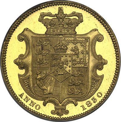Reverso Prueba Soberano 1830 WW Canto liso - valor de la moneda de oro - Gran Bretaña, Guillermo IV