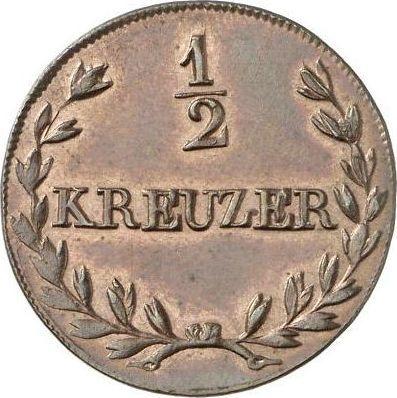 Реверс монеты - 1/2 крейцера 1826 года - цена  монеты - Баден, Людвиг I