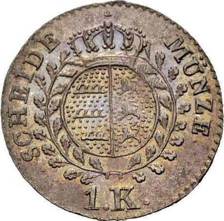 Reverso 1 Kreuzer 1832 W - valor de la moneda de plata - Wurtemberg, Guillermo I