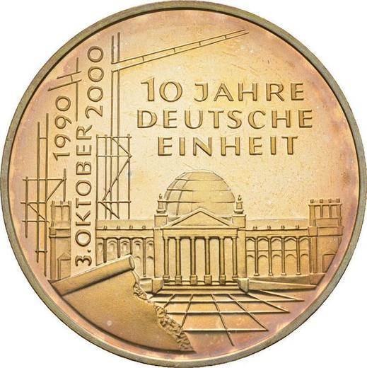Anverso 10 marcos 2000 G "Día de la Unidad Alemana" - valor de la moneda de plata - Alemania, RFA