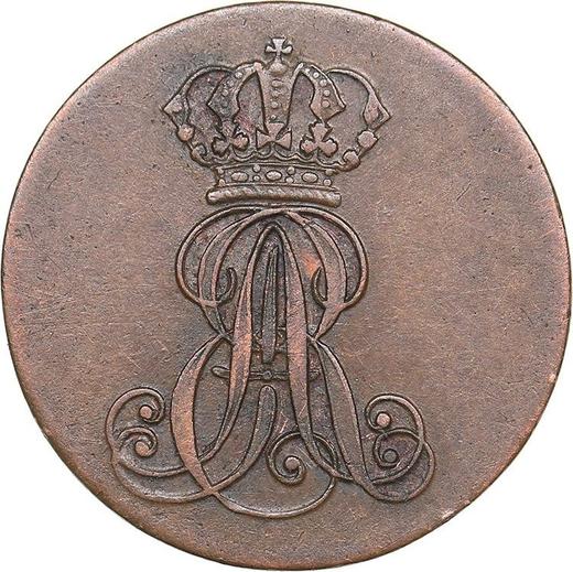 Аверс монеты - 1 пфенниг 1841 года A - цена  монеты - Ганновер, Эрнст Август
