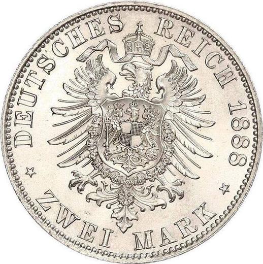 Revers 2 Mark 1888 A "Preussen" - Silbermünze Wert - Deutschland, Deutsches Kaiserreich