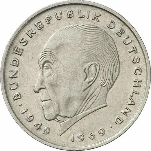 Anverso 2 marcos 1971 G "Konrad Adenauer" - valor de la moneda  - Alemania, RFA
