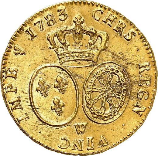 Реверс монеты - Двойной луидор 1783 года W Лилль - цена золотой монеты - Франция, Людовик XVI