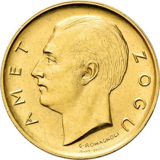 Awers monety - 10 franga ari 1927 R - Albania, Ahmed ben Zogu