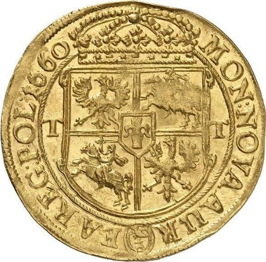 Rewers monety - Dwudukat 1660 TT "Typ 1654-1667" - cena złotej monety - Polska, Jan II Kazimierz