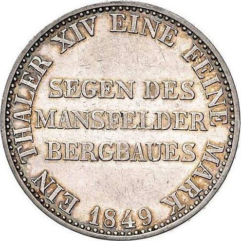 Reverse Thaler 1849 A "Mining" - Silver Coin Value - Prussia, Frederick William IV
