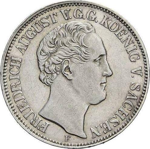 Аверс монеты - Талер 1847 года F "Горный" - цена серебряной монеты - Саксония-Альбертина, Фридрих Август II