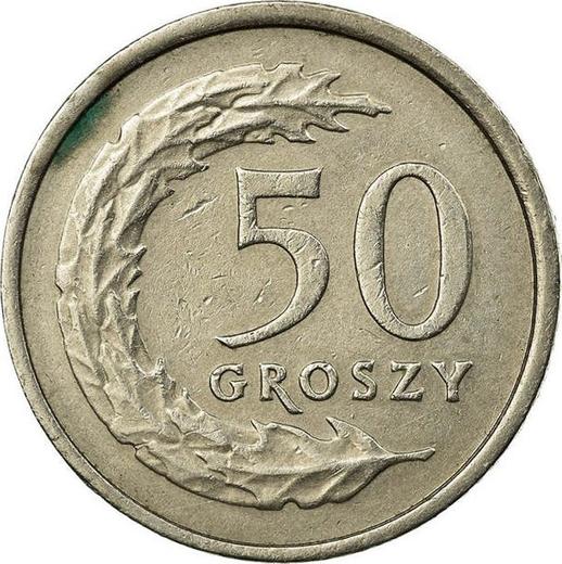 Реверс монеты - 50 грошей 1990 года MW - цена  монеты - Польша, III Республика после деноминации