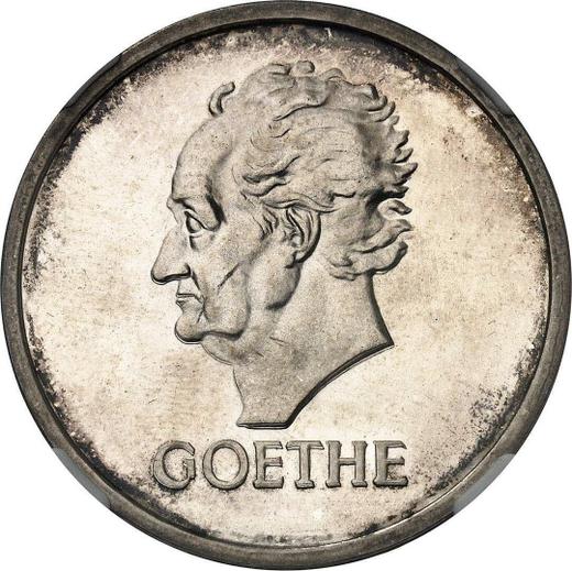 Rewers monety - 5 reichsmark 1932 D "Goethe" - cena srebrnej monety - Niemcy, Republika Weimarska