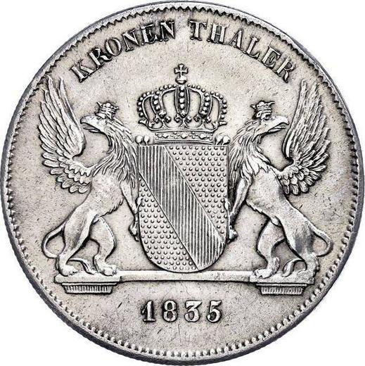 Reverso Tálero 1835 - valor de la moneda de plata - Baden, Leopoldo I de Baden