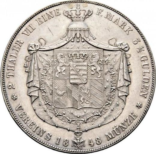 Reverso 2 táleros 1848 A - valor de la moneda de plata - Sajonia-Weimar-Eisenach, Carlos Federico 