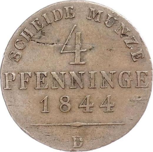Реверс монеты - 4 пфеннига 1844 года D - цена  монеты - Пруссия, Фридрих Вильгельм IV