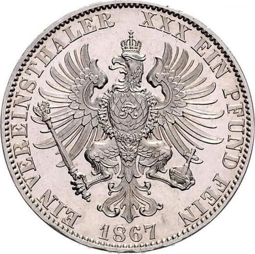 Reverso Tálero 1867 B - valor de la moneda de plata - Prusia, Guillermo I
