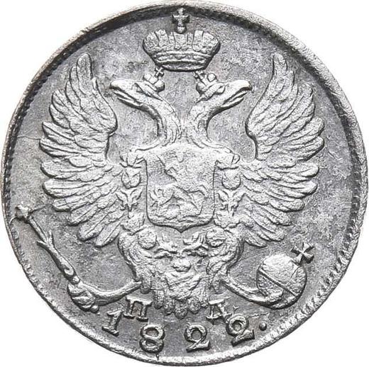 Anverso 10 kopeks 1822 СПБ ПД "Águila con alas levantadas" - valor de la moneda de plata - Rusia, Alejandro I