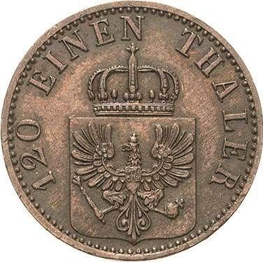 Аверс монеты - 3 пфеннига 1871 года B - цена  монеты - Пруссия, Вильгельм I