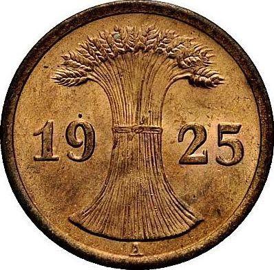 Реверс монеты - 2 рейхспфеннига 1925 года A - цена  монеты - Германия, Bеймарская республика