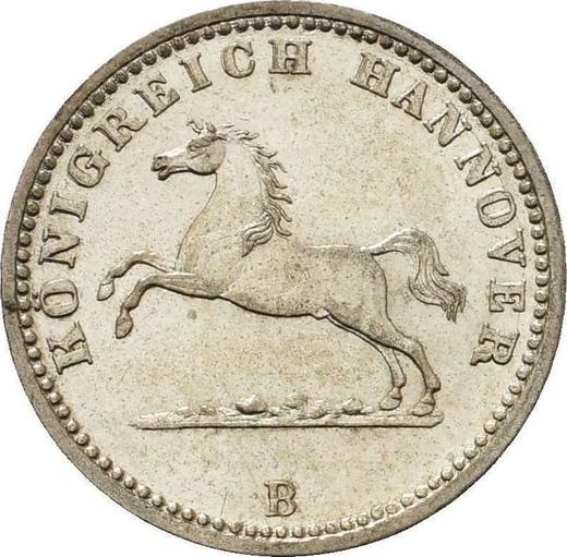 Awers monety - Grosz 1859 B - cena srebrnej monety - Hanower, Jerzy V