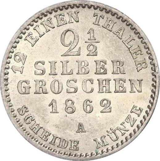 Revers 2-1/2 Silbergroschen 1862 A - Silbermünze Wert - Anhalt-Dessau, Leopold Friedrich