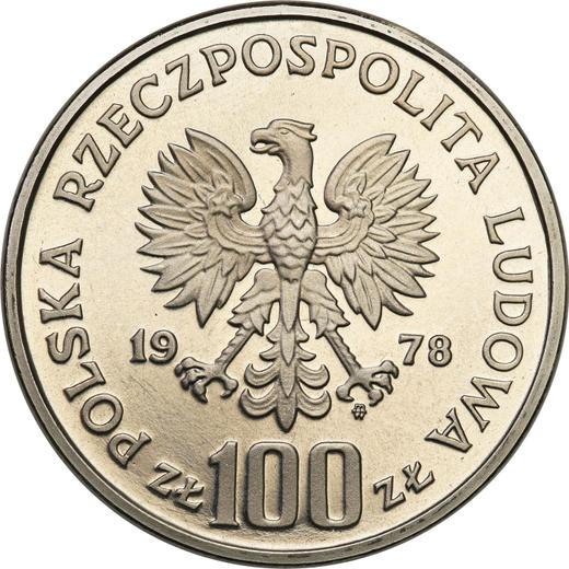 Аверс монеты - Пробные 100 злотых 1978 года MW "Интеркосмос 78" Никель - цена  монеты - Польша, Народная Республика