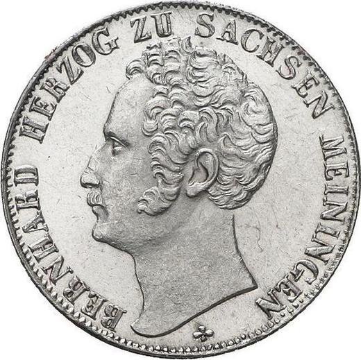Аверс монеты - 1/2 гульдена 1839 года - цена серебряной монеты - Саксен-Мейнинген, Бернгард II