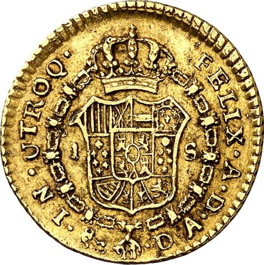 Реверс монеты - 1 эскудо 1799 года So DA - цена золотой монеты - Чили, Карл IV