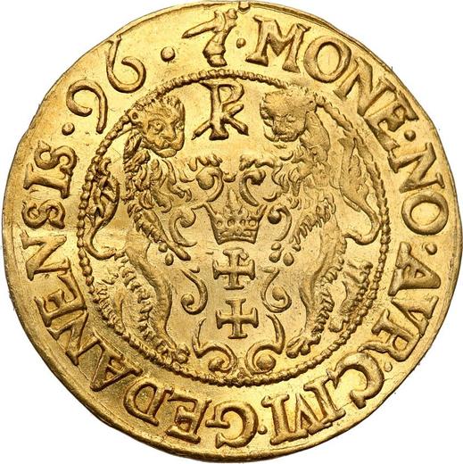 Реверс монеты - Дукат 1596 года "Гданьск" - цена золотой монеты - Польша, Сигизмунд III Ваза