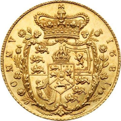 Reverso Medio soberano 1821 BP "Escudo decorado" - valor de la moneda de oro - Gran Bretaña, Jorge IV
