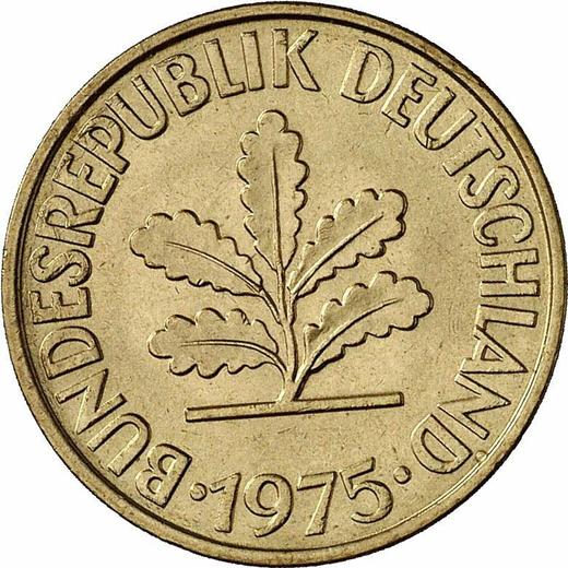 Реверс монеты - 10 пфеннигов 1975 года D - цена  монеты - Германия, ФРГ