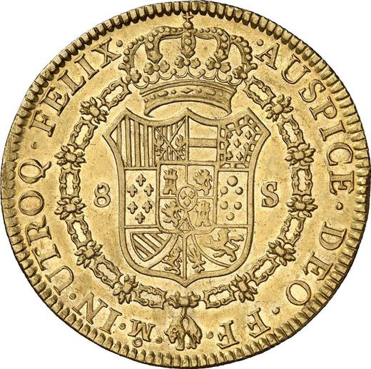 Реверс монеты - 8 эскудо 1781 года Mo FF - цена золотой монеты - Мексика, Карл III