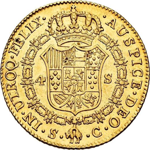Rewers monety - 4 escudo 1784 S C - cena złotej monety - Hiszpania, Karol III