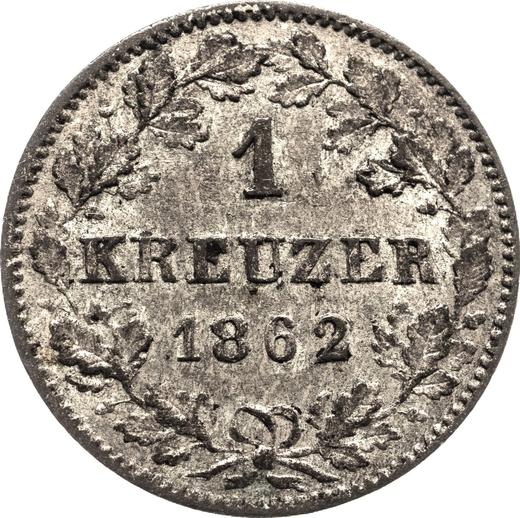 Reverso 1 Kreuzer 1862 - valor de la moneda de plata - Wurtemberg, Guillermo I